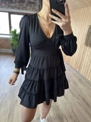 Kol bağlama detaylı mini elbise