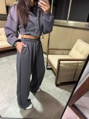 Mk Kapüşonlu Gri Modal Takım