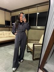 Mk Kapüşonlu Gri Modal Takım