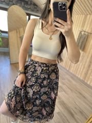 Midi şifon krep etek