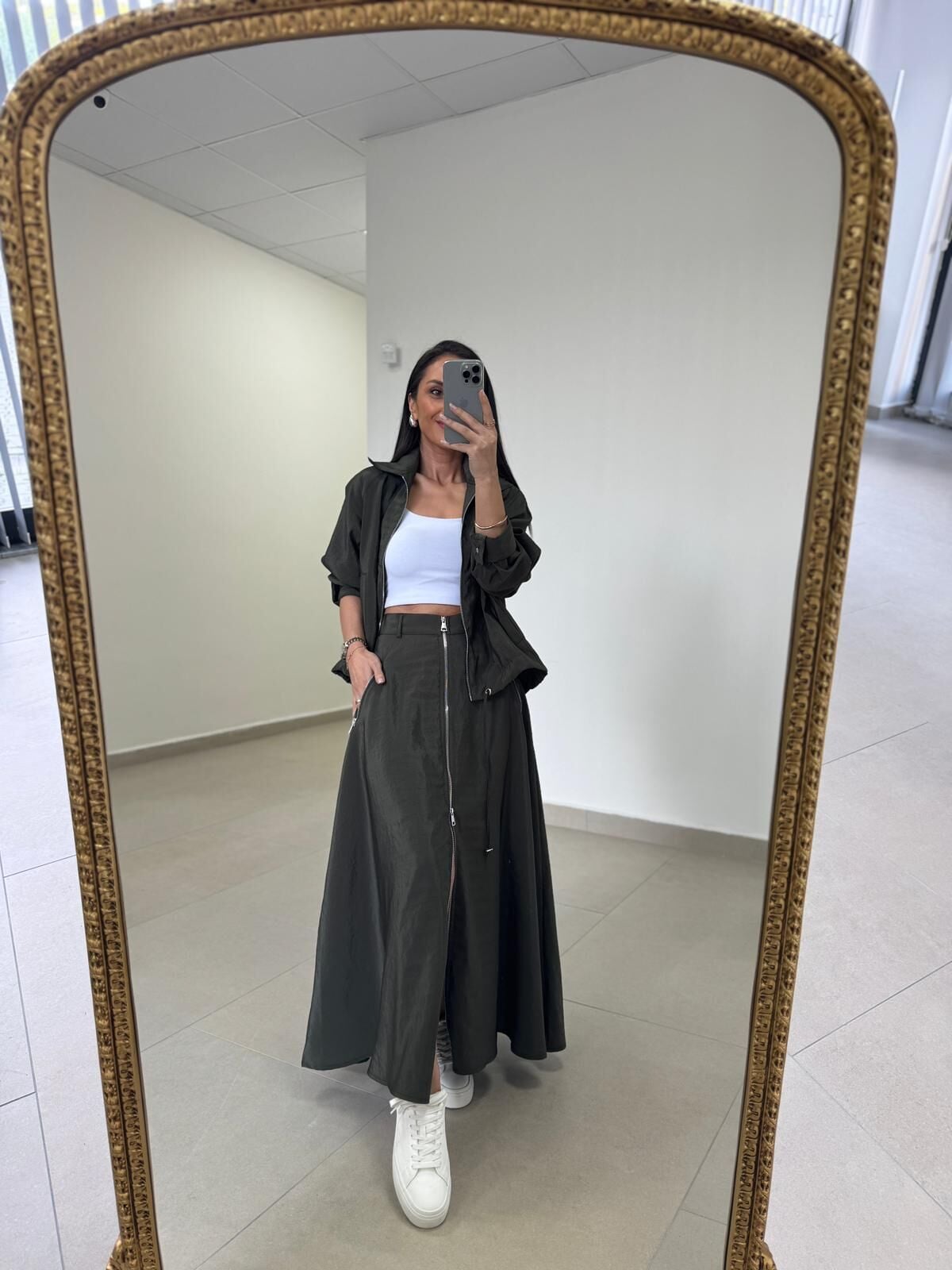 Nx 2830 Premium Fermuar Detaylı Haki Ceketli Takım