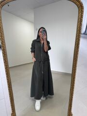 Nx 2830 Premium Fermuar Detaylı Haki Ceketli Takım