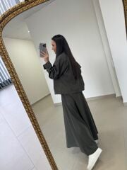 Nx 2830 Premium Fermuar Detaylı Haki Ceketli Takım