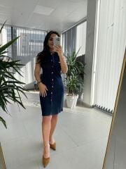 Bb 27888 Denim Kalem Gömlek Elbise