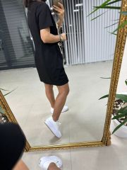 Sg Fiyonk Detaylı Siyah Elbise