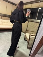 Mk Kapüşonlu Siyah Modal Takım