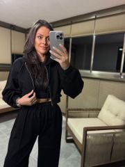 Mk Kapüşonlu Siyah Modal Takım