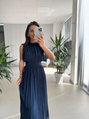 Sv 2902 Drapeli Maksiboy Laci Şifon Elbise