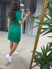Sg Fiyonk Detaylı Yeşil Elbise