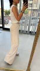 Agraflı Palazzo Taş Pantolon