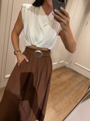 Mz 22402 Tarçın Poplin Etek