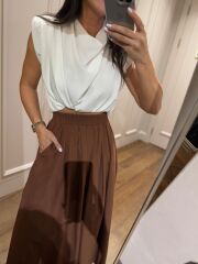 Mz 22402 Tarçın Poplin Etek