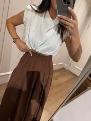 Mz 22402 Tarçın Poplin Etek