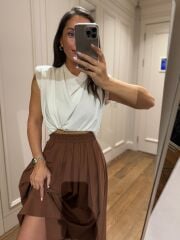 Mz 22402 Tarçın Poplin Etek