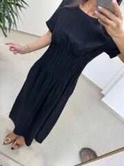 Ms 257 Nevürlü Modal Siyah Elbise