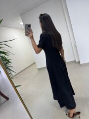 Ms 257 Nevürlü Modal Siyah Elbise