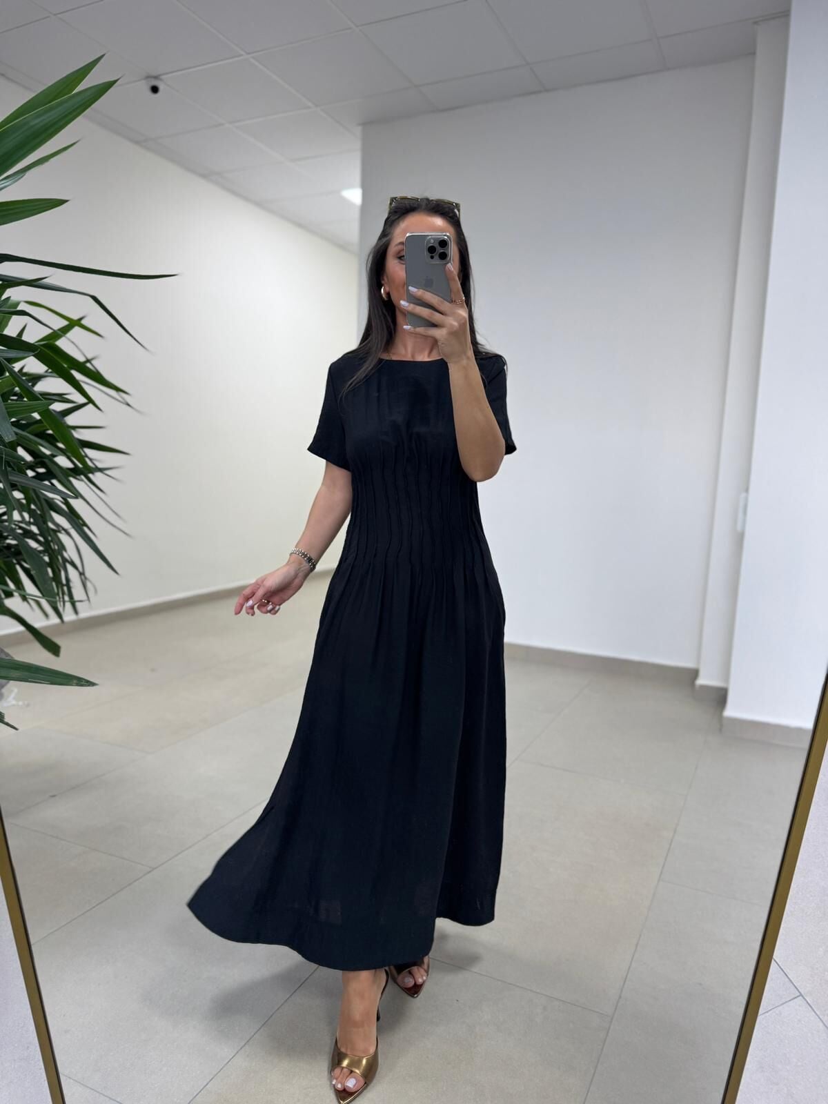 Ms 257 Nevürlü Modal Siyah Elbise