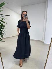 Ms 257 Nevürlü Modal Siyah Elbise