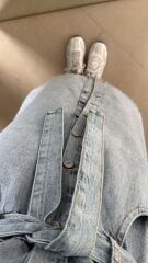 Spt 3246 Uzun Kol Denim Elbise