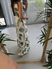 My 3508 Siyah Kemerli Elbise