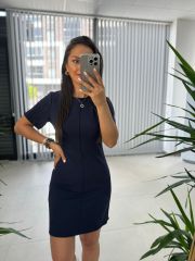 My 3364 Crep Dikişli Laci Kalem Elbise