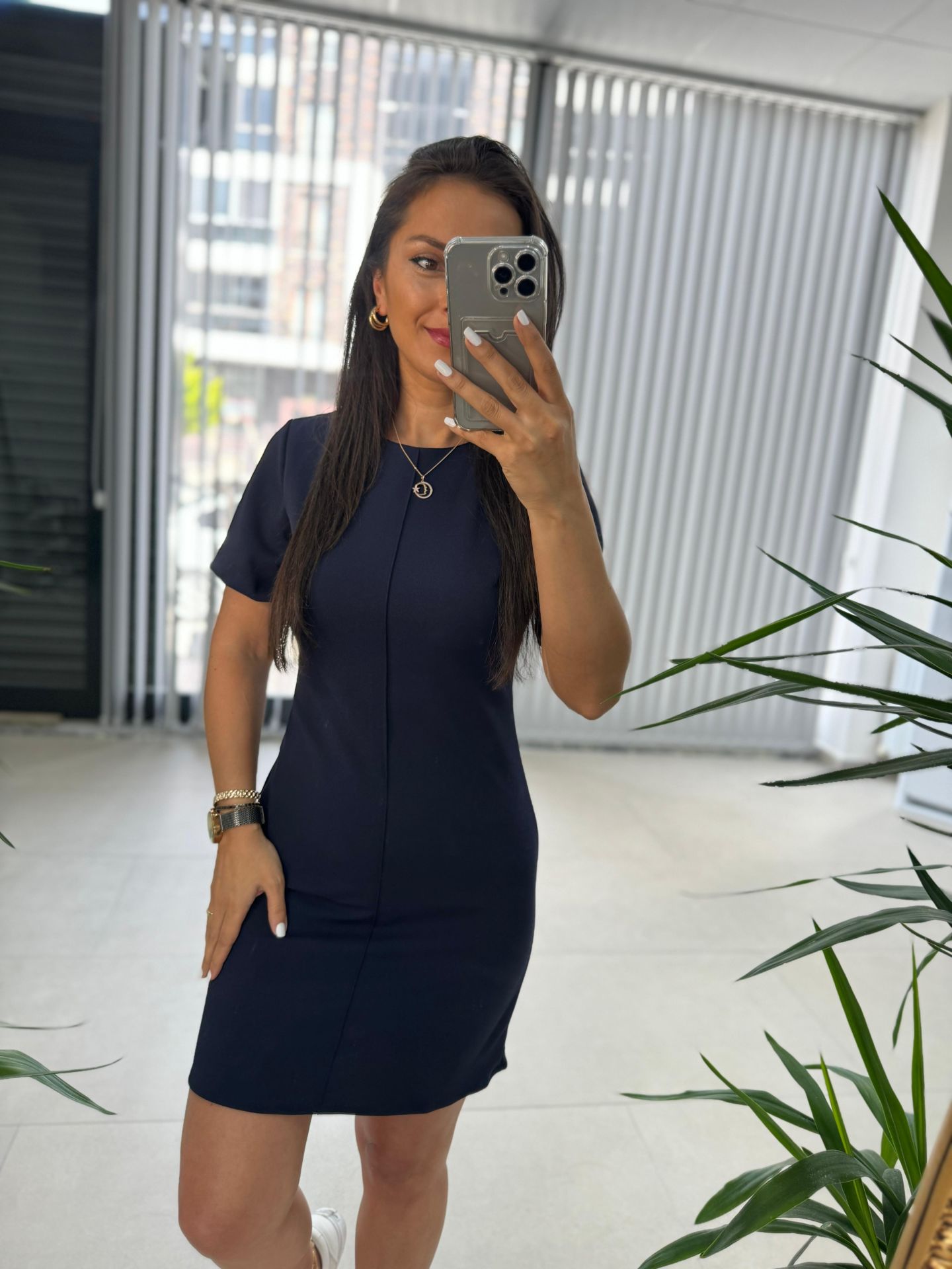 My 3364 Crep Dikişli Laci Kalem Elbise