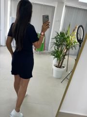 My 3364 Crep Dikişli Laci Kalem Elbise