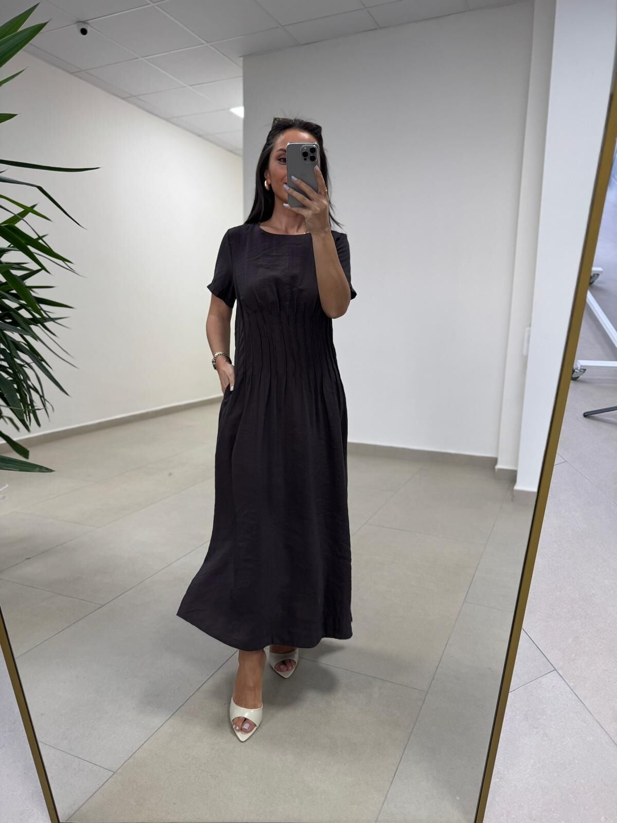 Ms 257 Nervürlü Modal A. Kahve Elbise