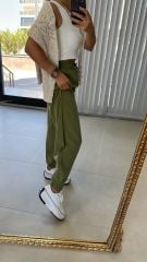 Sg Paça Fermuarlı Yeşil Pantolon
