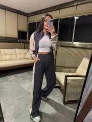 Mk 0179 Fermuarlı Gri-Taş Modal Takım