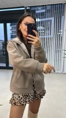 Kaşe Kapüşonlu Vizon Mont