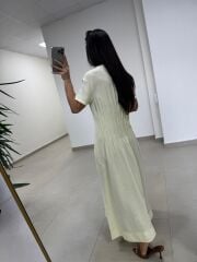 Ms 257 Nevürlü Modal Sarı Elbise