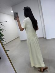 Ms 257 Nevürlü Modal Sarı Elbise