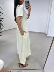 Ms 257 Nevürlü Modal Sarı Elbise