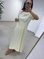 Ms 257 Nevürlü Modal Sarı Elbise