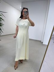 Ms 257 Nevürlü Modal Sarı Elbise