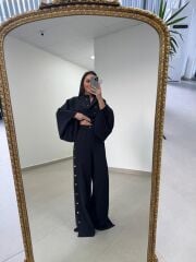 Kd 7909 Tasarım Çıt Çıt Detaylı Siyah Takım