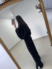 Kd 7909 Tasarım Çıt Çıt Detaylı Siyah Takım