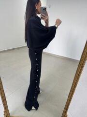 Kd 7909 Tasarım Çıt Çıt Detaylı Siyah Takım