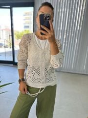 Sg Ön Büzgülü Ajurlu Triko