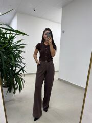 Bb 29821 Modal Dokulu Kahve Pantolon