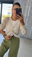 Sg Ön Büzgülü Ajurlu Triko