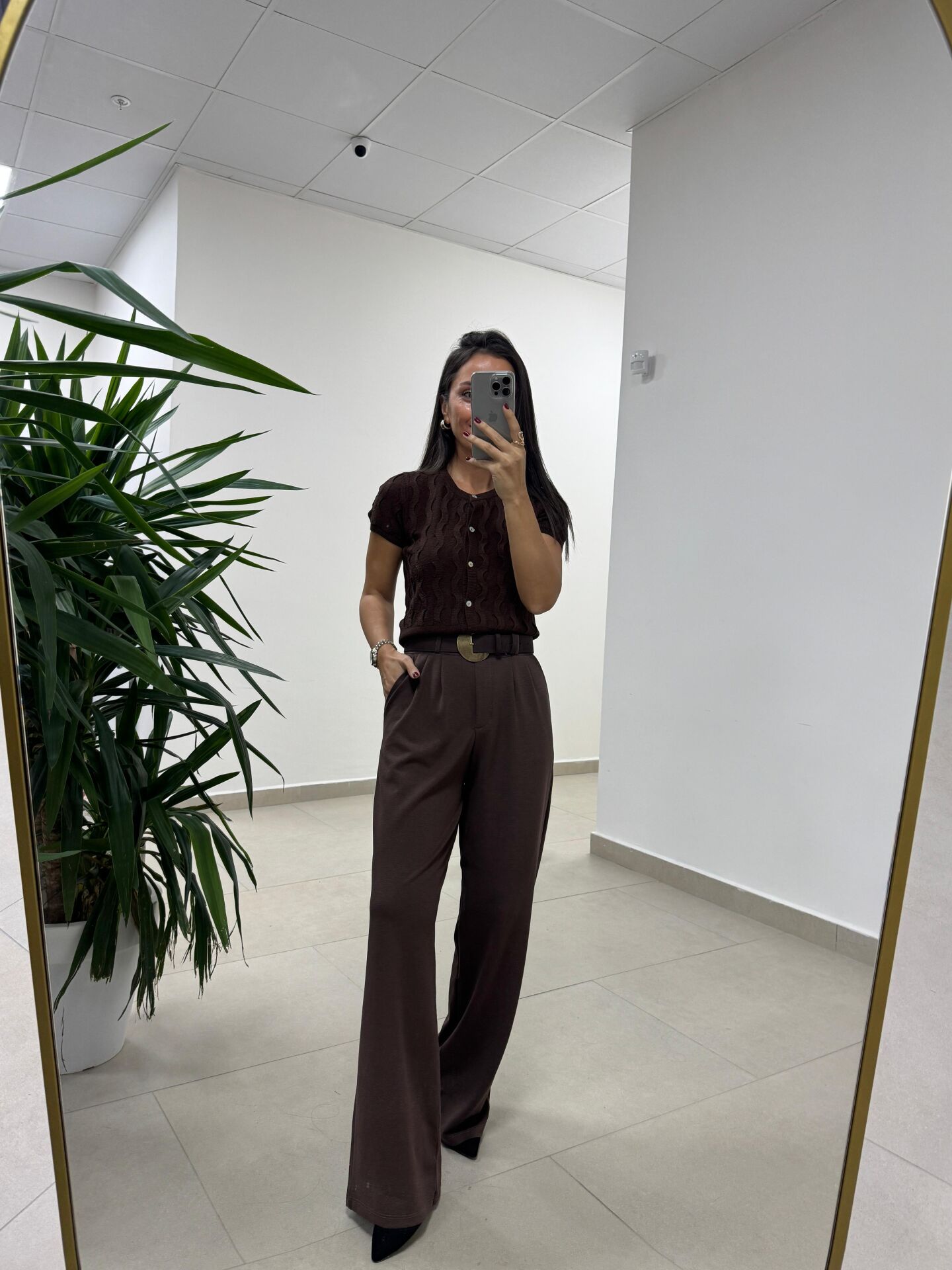 Bb 29821 Modal Dokulu Kahve Pantolon