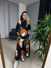 Dr 8118 Design Orange Transitional Hooded Dress