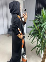 Dr 8118 Design Orange Transitional Hooded Dress