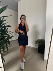 Spt 314 Laci Denim Düğmeli Yelek