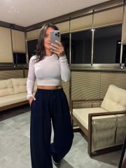 Dv Beyaz Uzun Kol Crop Body