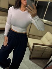 Dv Beyaz Uzun Kol Crop Body