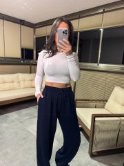 Dv Beyaz Uzun Kol Crop Body