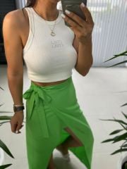 Gk 1056 Yeşil Pareo Pamuklu Etek